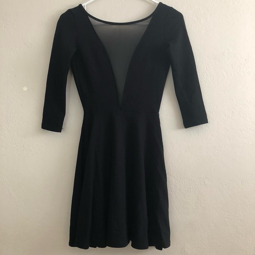 Elegant Black V-Neck Dress